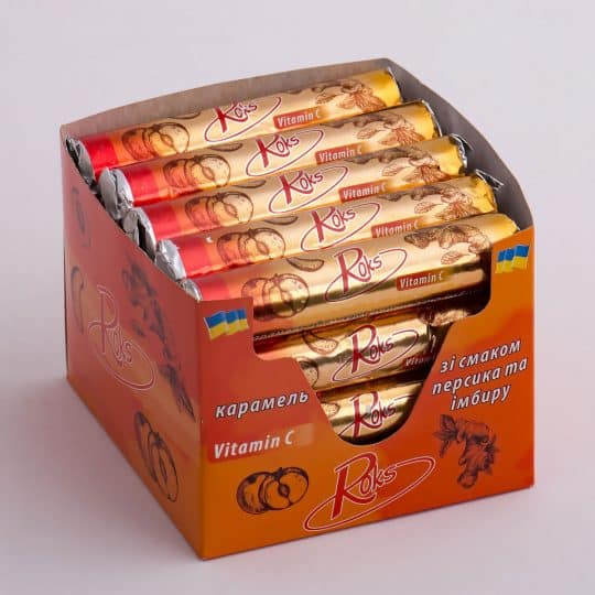 303 Peach and ginger flavored lollipops